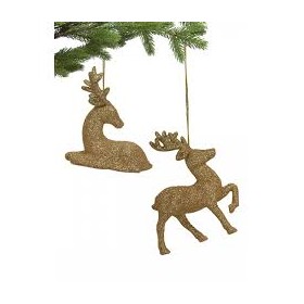 ADDOBBO RENNA GLITTER ORO.