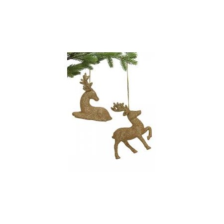 ADDOBBO RENNA GLITTER ORO.