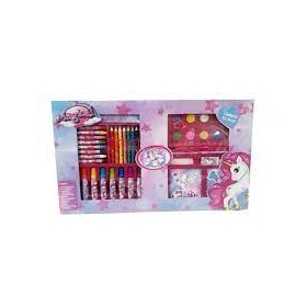 SCATOLA COLORI E STICKERS UNICORNO