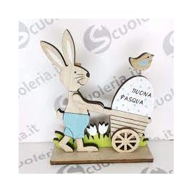 CARRIOLA LEGNO CON CONIGLIO 4 COL