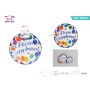 PIATTI BUON COMPLEANNO CON PALLONCINI 23CM