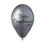 50 PALLONCINI 13 POLLICI GLOSSY B/COMPLEANNO ARGENTO