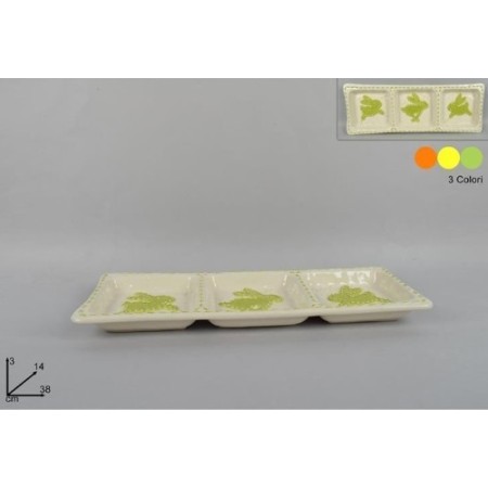 ANTIPASTIERA 3 POSTI 38CM C/CONIGLIO