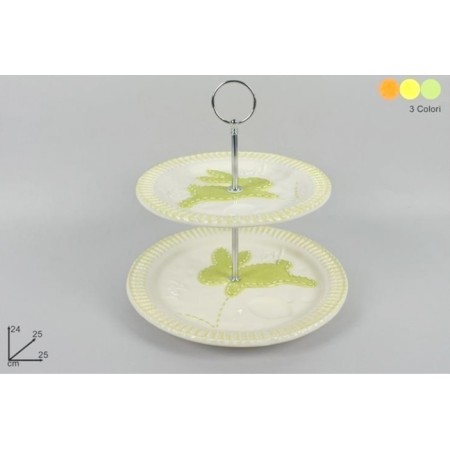 ALZATINE 2 PIANI C/CONIGLIO 3 COLORI