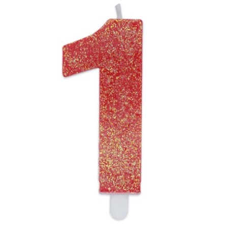 CANDELE SWEETY ROSSO GLITTER N.1