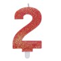 CANDELE SWEETY ROSSO GLITTER N.2