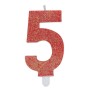 CANDELE SWEETY ROSSO GLITTER N.5