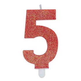 CANDELE SWEETY ROSSO GLITTER N.5