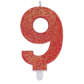 CANDELE SWEETY ROSSO GLITTER N.9