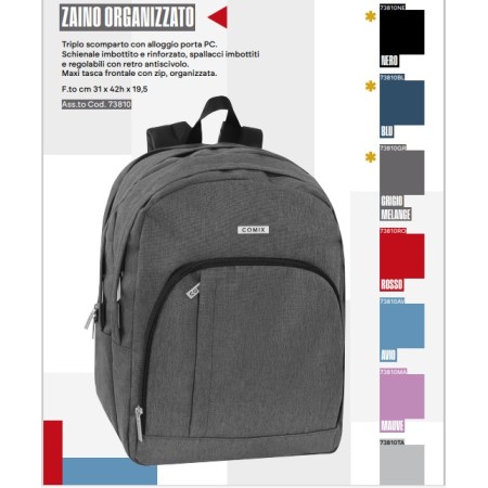 ZAINI ORGANIZZATI UNICA TINTA COMIX MAUVE 2026