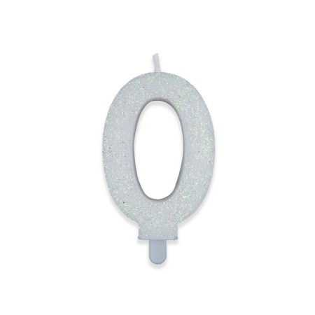 CANDELE SWEETY BIANCO GLITTER N.0