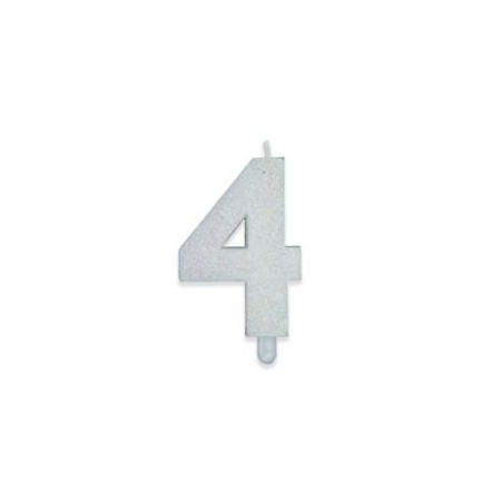 CANDELE SWEETY BIANCO GLITTER N.4