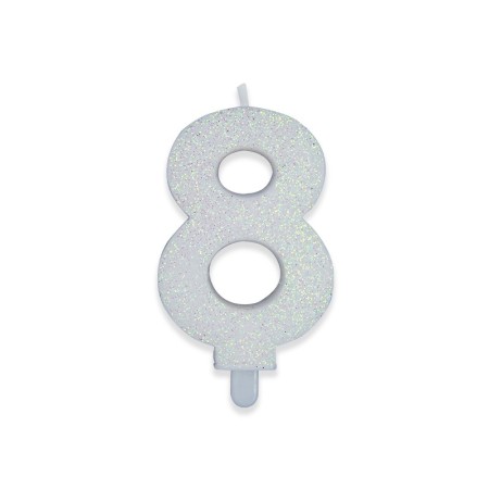 CANDELE SWEETY BIANCO GLITTER N.8