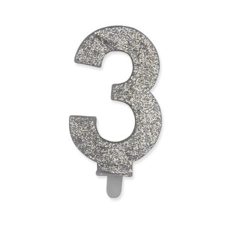 CANDELE SWEETY ARGENTO GLITTER N.3