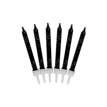 CANDELINE GLITTER NERE 15CM