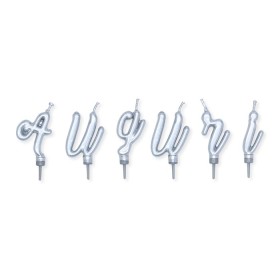 CANDELINE 5CM ITALIC AUGURI ARGENTO METAL