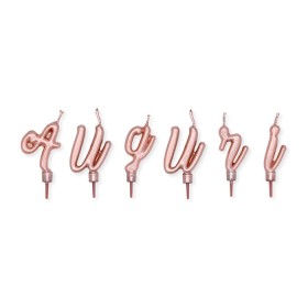 CANDELINE 5CM ITALIC AUGURI ROSE GOLD METAL