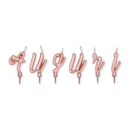 CANDELINE 5CM ITALIC AUGURI ROSE GOLD METAL