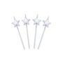 4 CANDELE 13CM PICK STELLE ARGENTO METAL