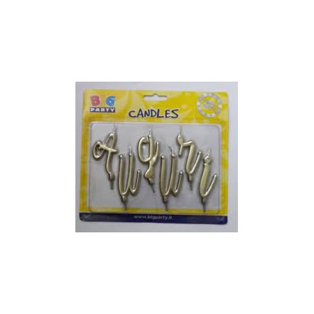SET CANDELINE AUGURI ORO METAL CM.7