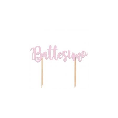 SCRITTA PER TORTA BATTESIMO ROSA