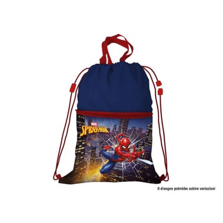 SACCA ZAINO C/TASCA 44*33 SPIDERMAN
