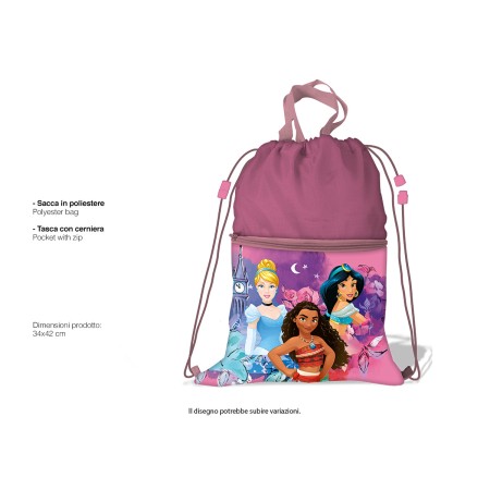 SACCA ZAINO C/TASCA 44*33 PRINCIPESSE