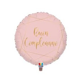 PALLONCINO MYLAR BUON COMPLEANNO ROSA 18''
