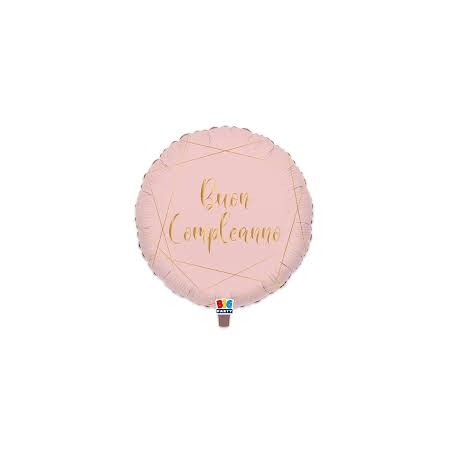 PALLONCINO MYLAR BUON COMPLEANNO ROSA 18''