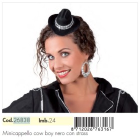 MINICAPPELLI COWBOY NERO C/STRASS