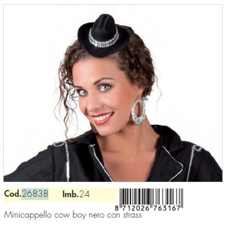 MINICAPPELLI COWBOY NERO C/STRASS
