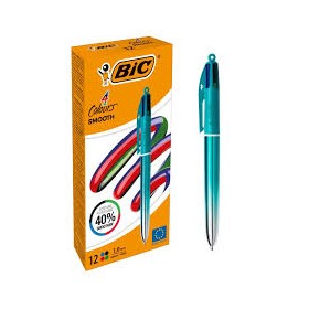 BIRO BIC 4 COLORI SMOOTH FUSTO VERDE ACQUA