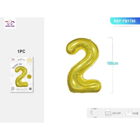 PALLONCINI MYLAR ORO DA 40 POLLICI NUMERO 2