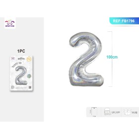 PALLONCINI MYLAR ARGENTO DA 40 POLLICI NUMERO 2