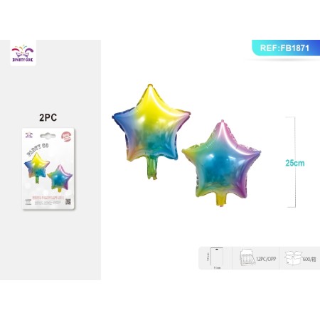 PALLONCINI MYLAR COLORATI A STELLA DA 10 POLLICI