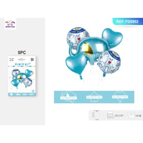 SET PALLONCINI MYLAR ELEFANTE BLU