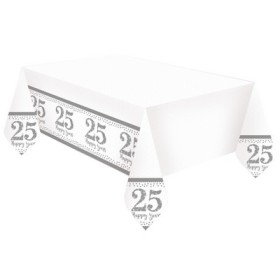 TABLECOVER SILVER ANNIVERSARIES PLASTIC Q