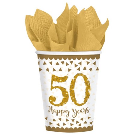 8 CUPS GOLD ANNIVERSARIES 266 ML Q