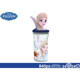 BICCHIERE C/CANNUCCIA E PERSONAGGIO 360 ML FROZEN