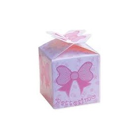 SCATOLINE PORTACONFETTI  BATTESIMO ROSA PZ.25