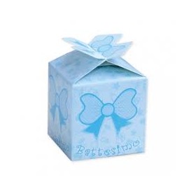 SCATOLINE PORTACONFETTI  BATTESIMO AZZURRO PZ.25