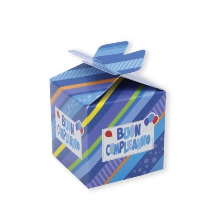 SCATOLINE PORTACONFETTI B. COMPLEANNO CELESTE PZ.25