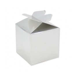 SCATOLINE PORTACONFETTI FIOCCO ARGENTO PZ.25