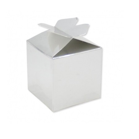 SCATOLINE PORTACONFETTI FIOCCO ARGENTO PZ.25