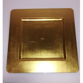 PIATTI PLASTICA QUADRATI ORO