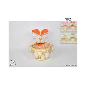 CESTO DIAM.13CM C/CONIGLIO PELUCHE