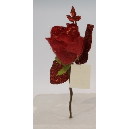 FIORE GAMBO CORTO ROSSO