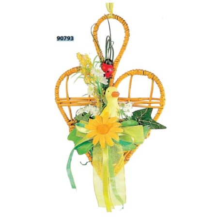 CUORE VIMINI 22CM SOGG. CERAMICA