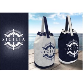 SACCA MARINAIO COTONE SICILIA BLU.