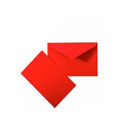 BIGLIETTI E BUSTE F.TO 4 COL.ROSSI PERLATI 150+150